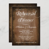 Rustic Country Brown Rehearsal Dinner Invitations Kaart (Voorkant / Achterkant)