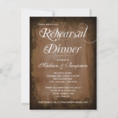 Rustic Country Brown Rehearsal Dinner Invitations Kaart (Voorkant)