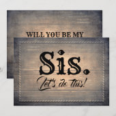 Rustic Country Bruidsmeisje / Maid of Honor Voorst Kaart (Voorkant / Achterkant)