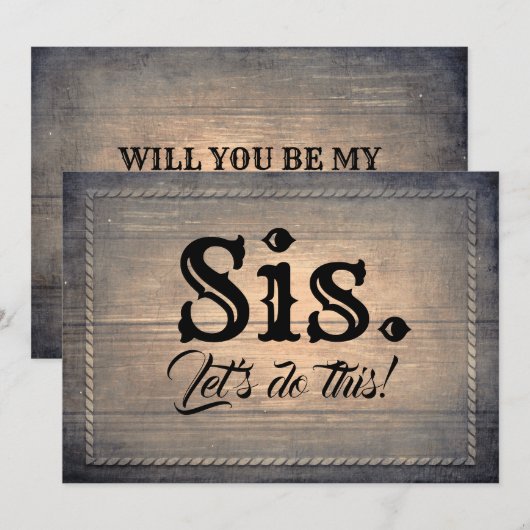 Rustic Country Bruidsmeisje / Maid of Honor Voorst Kaart (Voorkant / Achterkant)