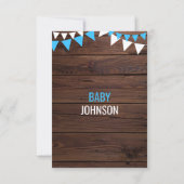 Rustic Country Buck Deer BOY Baby shower nodigt ui Kaart (Achterkant)