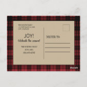 Rustic Country Buffalo Pset met kerstfoto Joy Briefkaart (Achterkant)