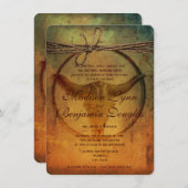 Rustic Country Bull Horns Wedding Invitations Kaart (Voorkant / Achterkant)