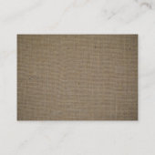 Rustic Country Burlap Appointkaart Informatiekaartje (Achterkant)