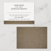 Rustic Country Burlap Appointkaart Informatiekaartje (Voorkant / Achterkant)