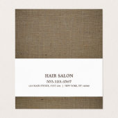 Rustic Country Burlap Appointkaart Visitekaartje (Buitenkant ongevouwen)