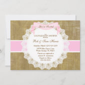 Rustic Country  Burlap Baby shower Uitnodigen Kaart (Voorkant)