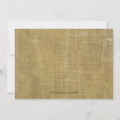 Rustic Country  Burlap Baby shower Uitnodigen Kaart (Achterkant)