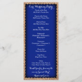 Rustic Country Burlap Blue Wedding Programs Programmakaart (Achterkant)