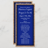 Rustic Country Burlap Blue Wedding Programs Programmakaart (Voorkant / Achterkant)