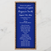 Rustic Country Burlap Blue Wedding Programs Programmakaart (Voorkant)