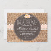 Rustic Country Burlap Bridal Shower-uitnodigingen Kaart (Voorkant)
