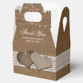 Rustic Country Burlap en Lace Wedding Bedankt Bedankdoosjes (Geopend)