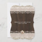 Rustic Country Burlap & Lace SWEET 16 Uitnodiging (Achterkant)