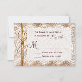 Rustic Country Burlap Lace Twine Wedding RSVP (Voorkant)