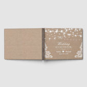 Rustic Country Burlap Lights Wedding Gastenboek (Volledig)