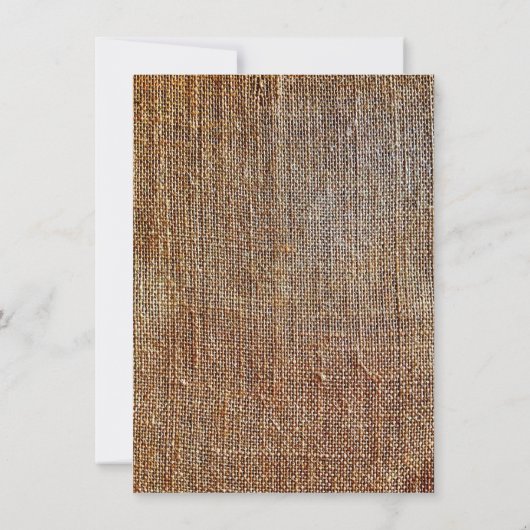 Rustic Country Burlap LOVE Wedding Invitations Kaart (Achterkant)