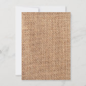 Rustic Country Burlap Print Wedding Invitations Kaart (Achterkant)