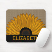 .Rustic Country Burlap Sunflower Wedding Favors Muismat (Met muis)