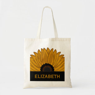 .Rustic Country Burlap Sunflower Wedding Favors Tote Bag