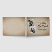 Rustic Country Burlap Trouwfoto Gastboek Gastenboek (Volledig)
