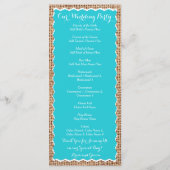 Rustic Country Burlap Turquoise Wedding Programs Programmakaart