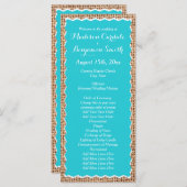 Rustic Country Burlap Turquoise Wedding Programs Programmakaart