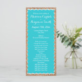 Rustic Country Burlap Turquoise Wedding Programs Programmakaart