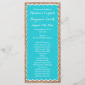 Rustic Country Burlap Turquoise Wedding Programs Programmakaart (Voorkant)