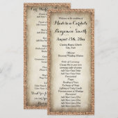 Rustic Country Burlap Vintage Wedding Programs Programmakaart (Voorkant / Achterkant)