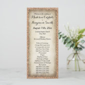 Rustic Country Burlap Vintage Wedding Programs Programmakaart (Staand voorkant)
