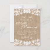 Rustic Country Burlap Wedding Announding Kaart (Voorkant)