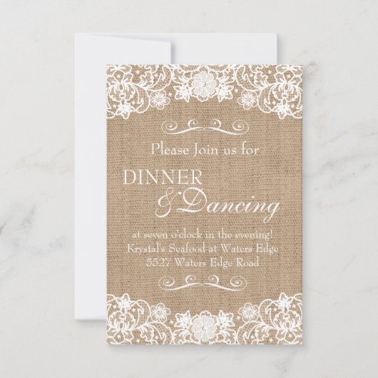 Rustic Country Burlap Wedding Announding Kaart (Voorkant)