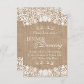 Rustic Country Burlap Wedding Announding Kaart (Voorkant / Achterkant)