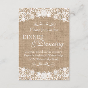 Rustic Country Burlap Wedding Announding Kaart