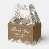 Rustic Country Burlap Wedding Bedankdoosjes (Voorkant Zijde)