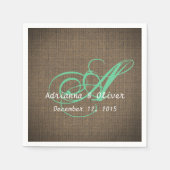 Rustic Country Burlap Wedding Monogram Servetten (Voorkant)