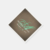 Rustic Country Burlap Wedding Monogram Servetten (Hoek)