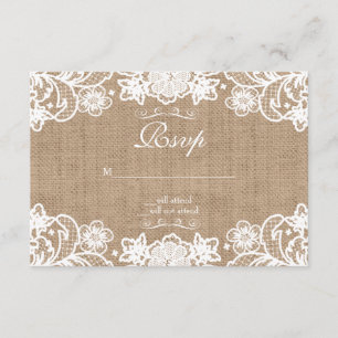 Rustic Country Burlap Wedding RSVP
