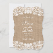 Rustic Country Burlap Wedding Save-the-Date Save The Date (Voorkant)