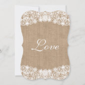 Rustic Country Burlap Wedding Save-the-Date Save The Date (Achterkant)