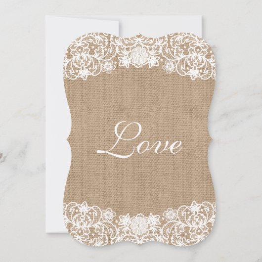 Rustic Country Burlap Wedding Save-the-Date Save The Date (Achterkant)