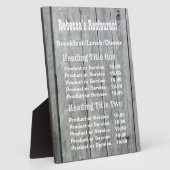 Rustic Country Business Pricing/Service Plaque Fotoplaat (Zijkant)