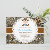Rustic Country  Camo Baby shower Uitnodigen Kaart (Staand voorkant)