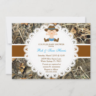 Rustic Country  Camo Baby shower Uitnodigen Kaart