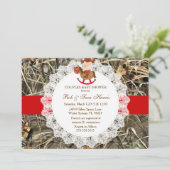 Rustic Country  Camo Baby shower Uitnodigen Kaart (Staand voorkant)