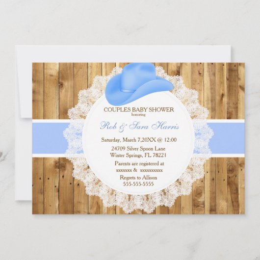 Rustic Country Camo Baby shower Uitnodigen Kaart (Voorkant)