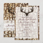 Rustic Country Camo Hunting Antlers Weddenschap Kaart (Voorkant / Achterkant)