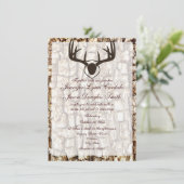 Rustic Country Camo Hunting Antlers Weddenschap Kaart (Staand voorkant)