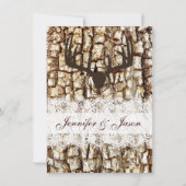Rustic Country Camo Hunting Antlers Weddenschap Kaart (Achterkant)